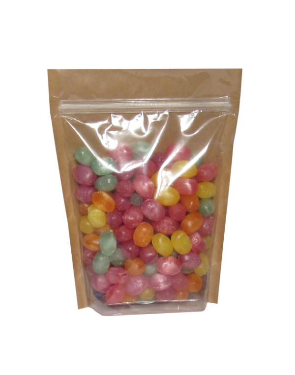 front clear / back paper - stand up zip lock pouch